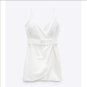 Belted white Zara dress